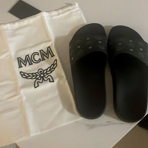 MCM slide sandals monogram logo